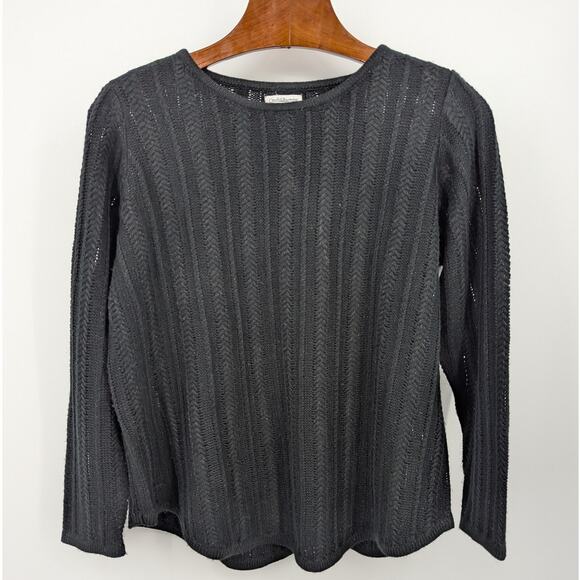 Croft & Barrow Black Knit Sweater Woman 1X Layering Old Money Timeless Top Cozy - Picture 1 of 5